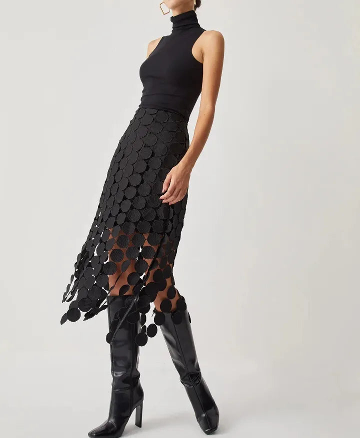 Delicate Circle Lace Crotchet Skirt
