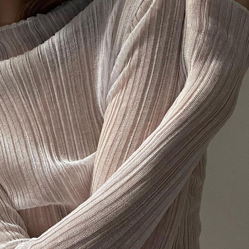 Sexy Mesh High -neck Tops