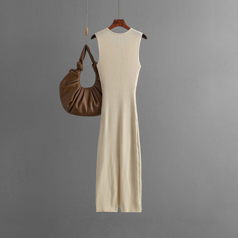 Sexy Hollow Sleeveless Round Neck Slim Fit Dress