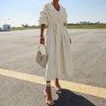 Stylish Elegant Solid Color Trench Coat