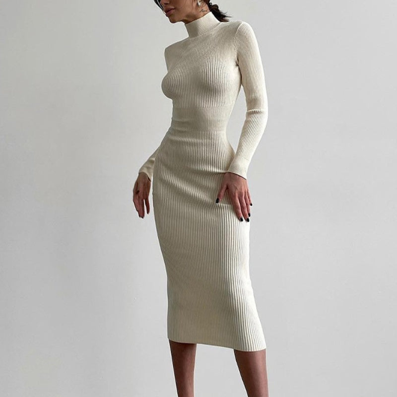 Sexy Turtleneck Woolen Dress