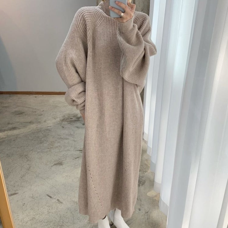 Casual straight sleeve knit dress