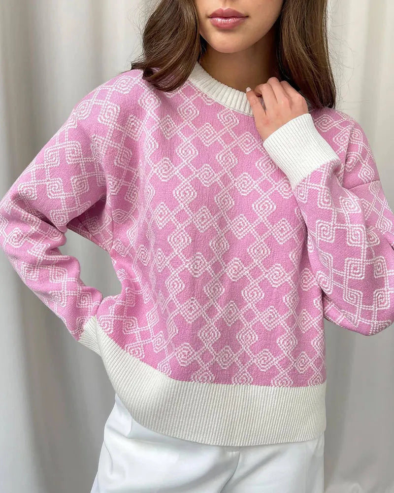 Chic on-trend jacquard sweater