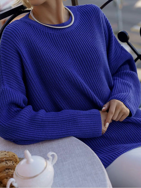Casual Solid Color Loose Warm Sweater
