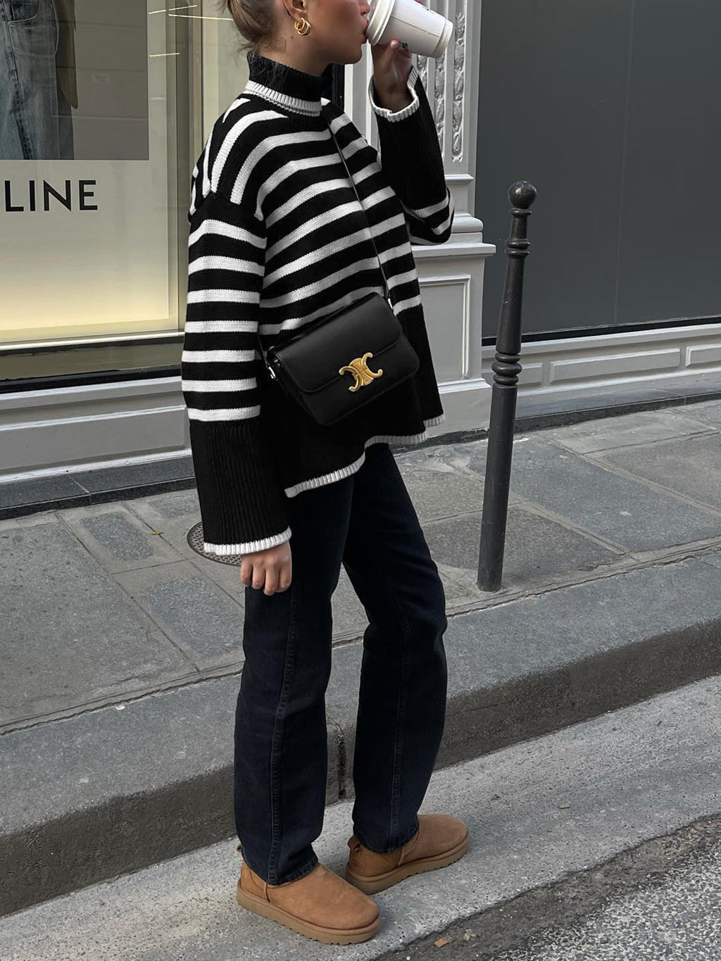 Parisian Stripe Mockneck Sweater