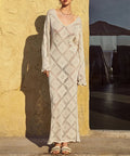 Summer Island Crochet Eyelet Cover Up Long Dress