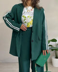 Fashion Striped Blazer & Pants Two-piece Set
