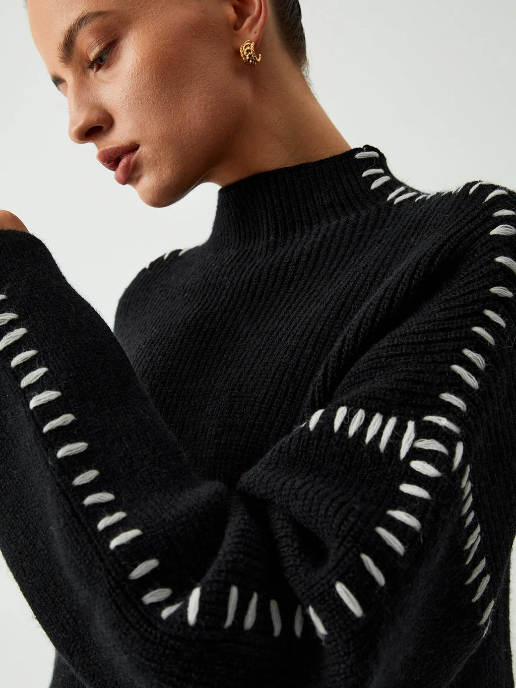 Shift The Focus Oversized Mockneck Sweater