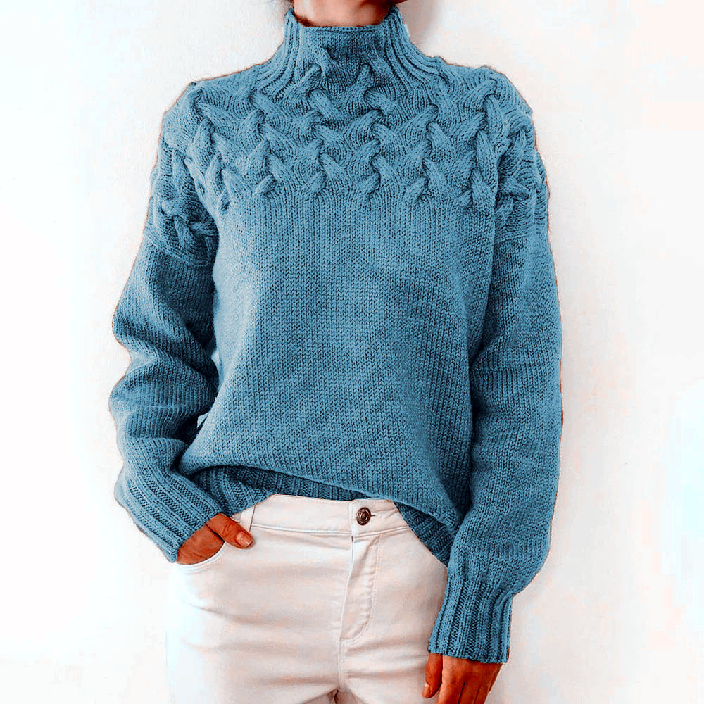 Casual Solid Color Turtleneck Sweater