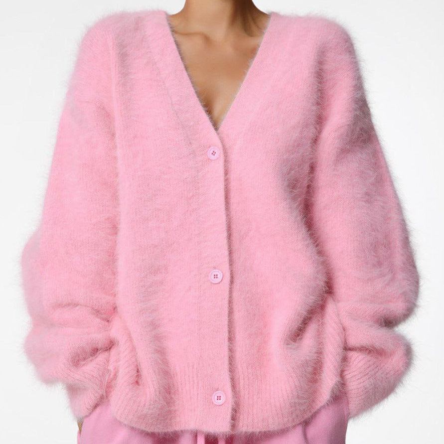 Stylish Loose Solid Color Cardigan Sweater