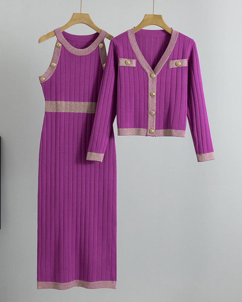 Knitwear Vest Dress Two-piece Set