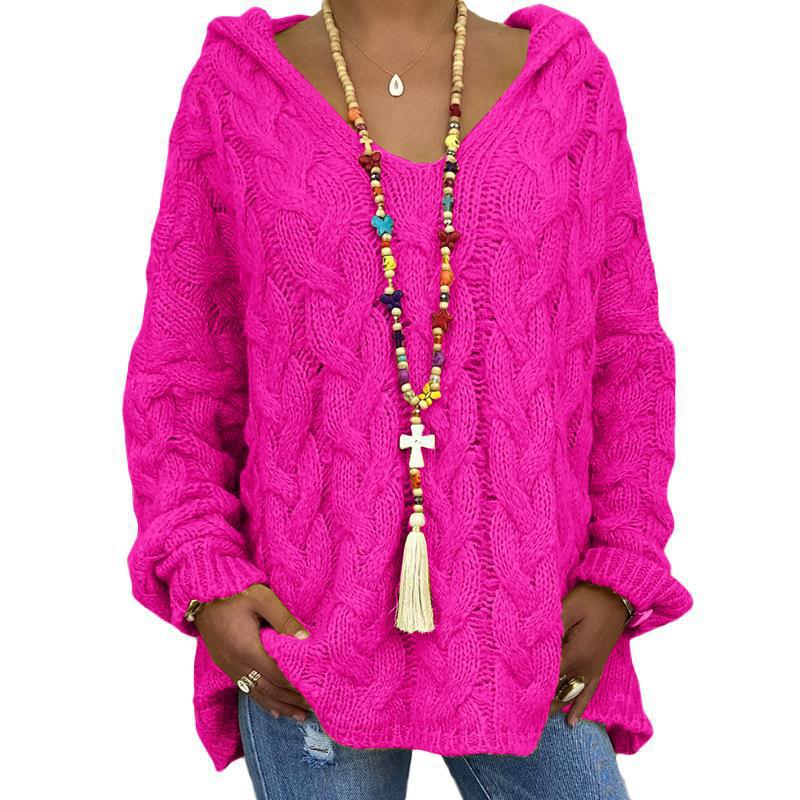 Women's Solid Color Hooded Sweater