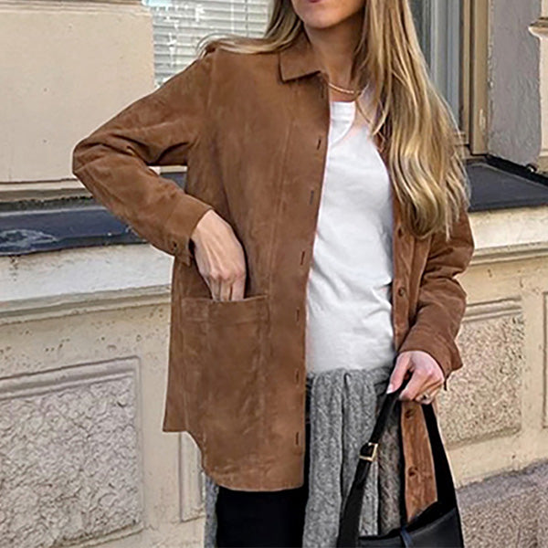 Vintage Solid Color Casual Jacket