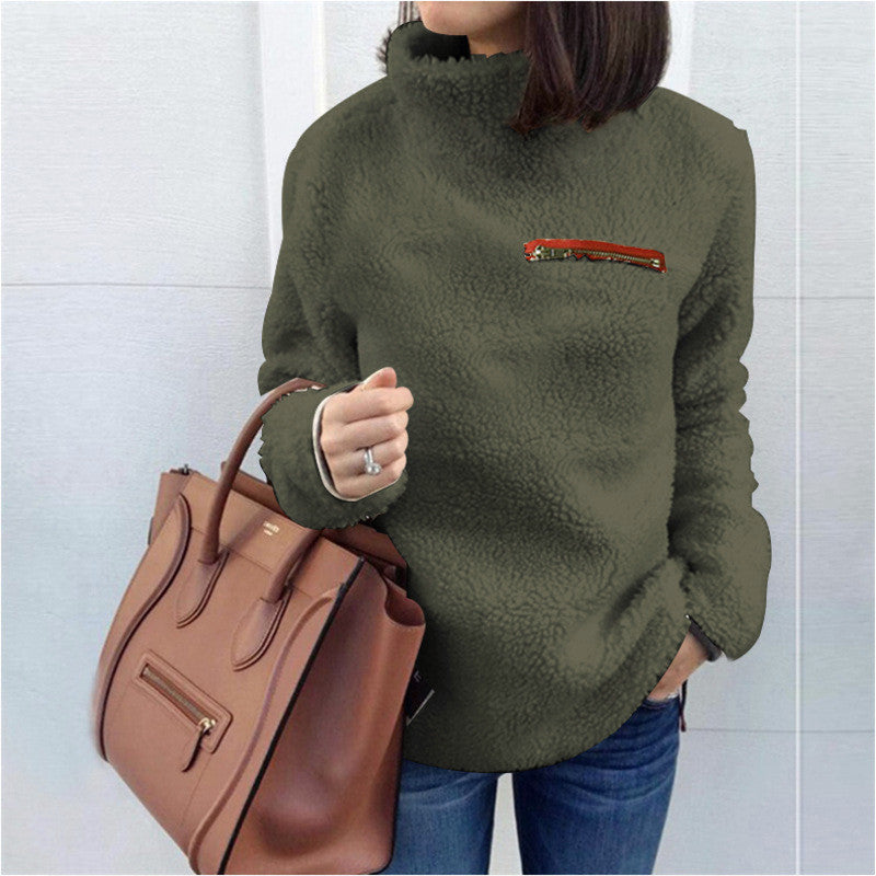 Zip Turtleneck Top