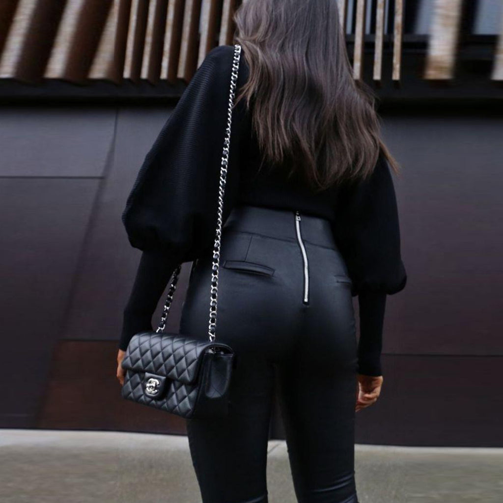 Casual Balloon Sleeve Turtleneck Sweater