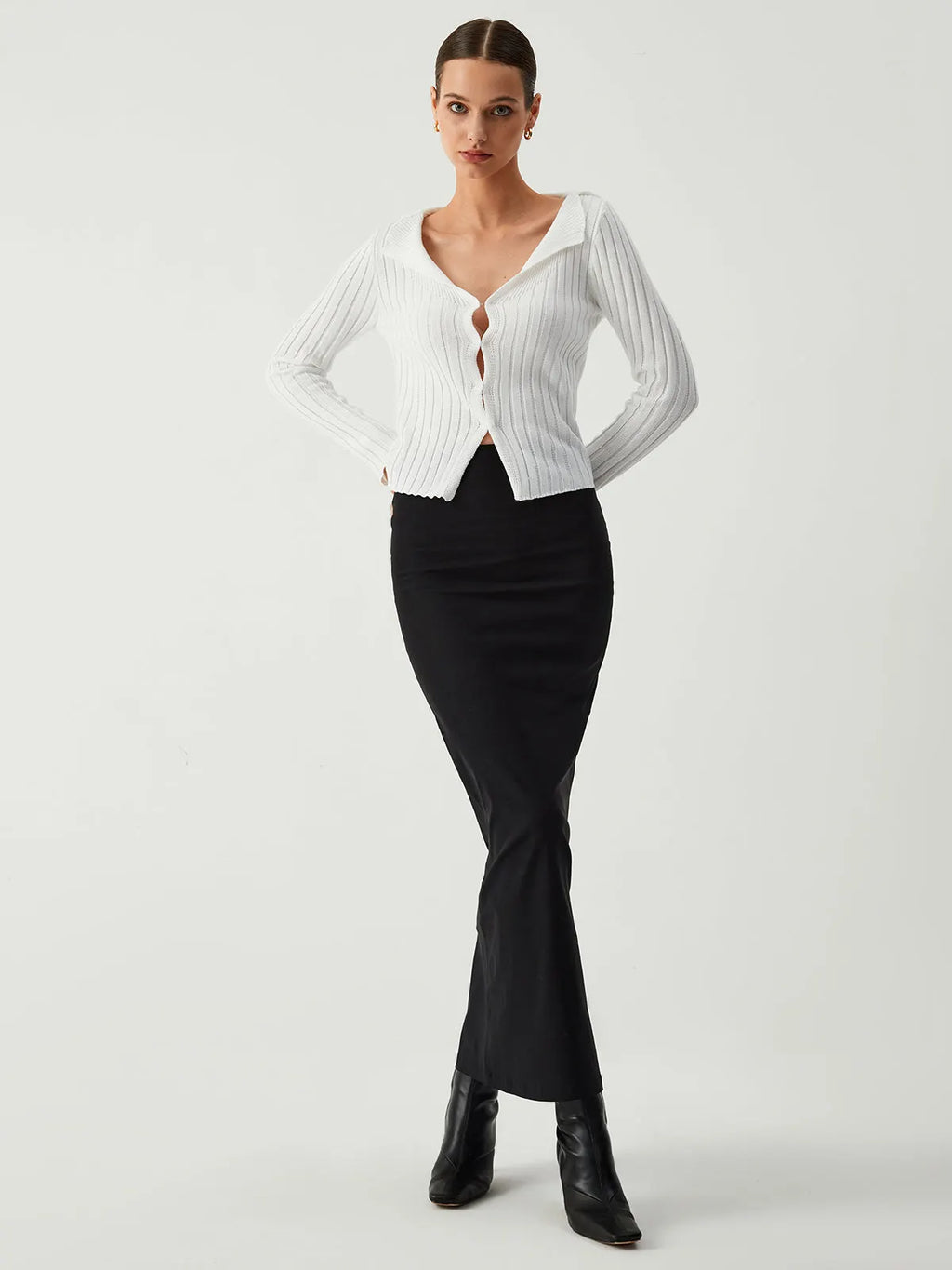 Snowflake Open Collar Cardigan