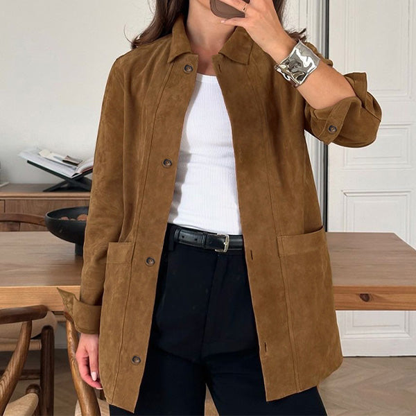 Vintage Solid Color Casual Jacket