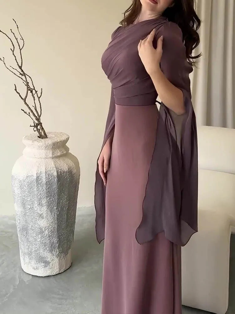 Elegant Solid Color Slim Dress