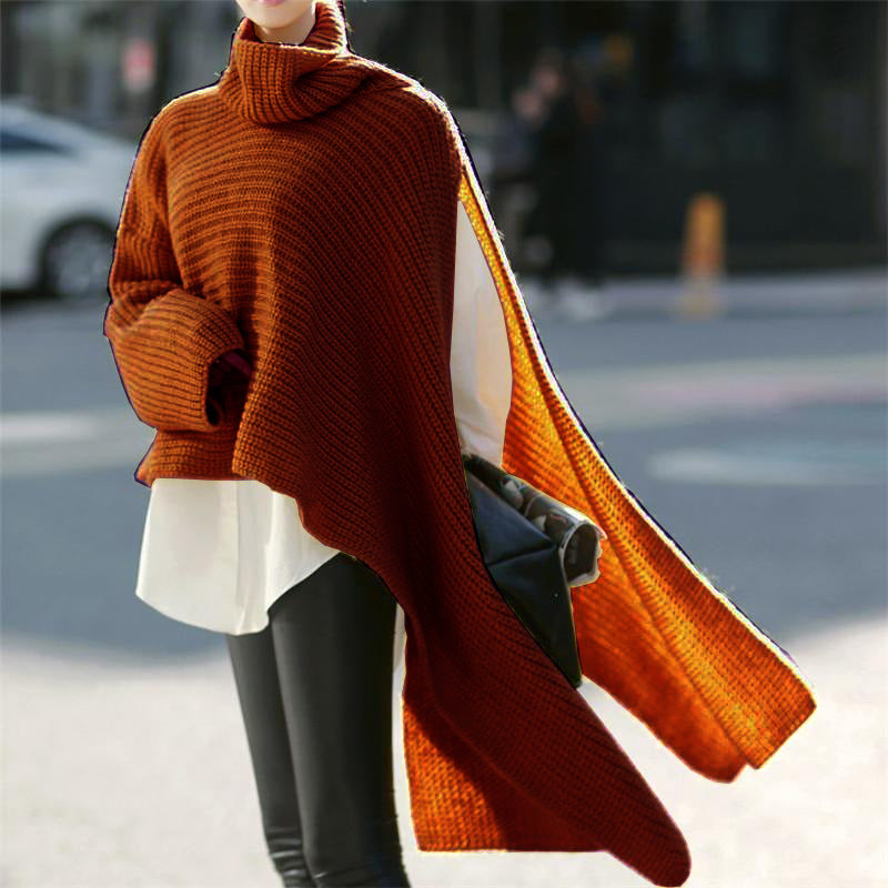 Fashion Week Irregular Sweater Cape