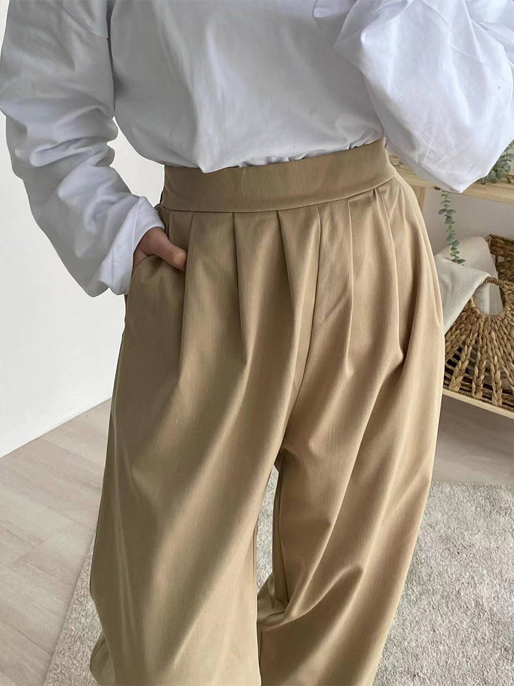 Casual Loose Shirt & Trousers Literary Two-Piece Set