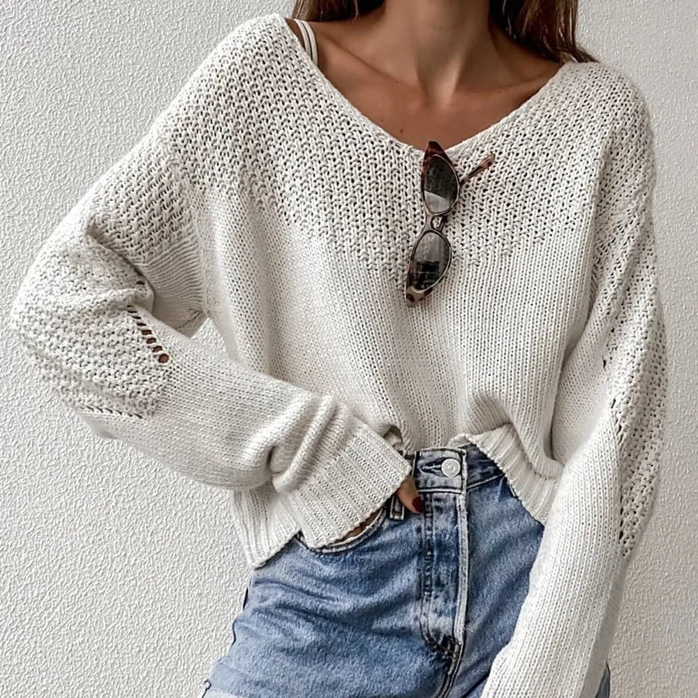 Casual  Round Neck Jacquard Top