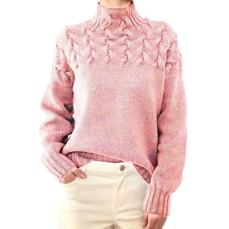 Casual Solid Color Turtleneck Sweater