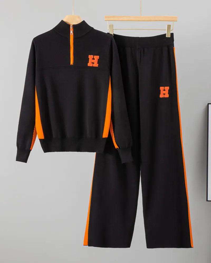 Half-Zip Top Casual Sports Set