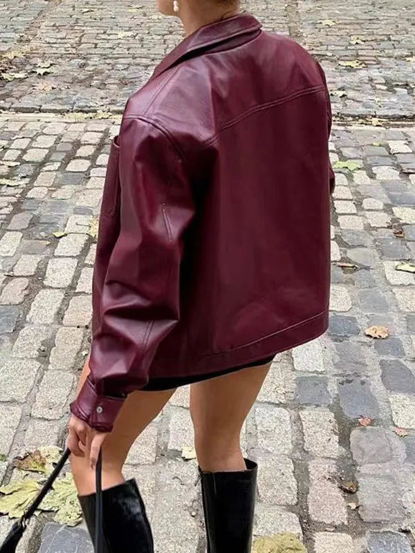 Stylish Burgundy Casual Jacket