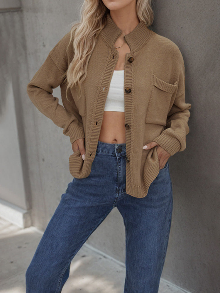 Casual V-neck Solid Color Blouse