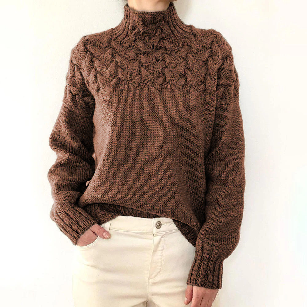Casual Solid Color Turtleneck Sweater