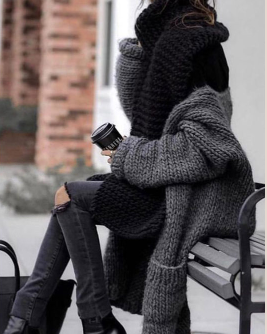 Fashion Casual Solid Color Cardigan