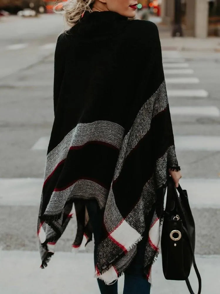 High Neck Straps Middle Length Women Cape