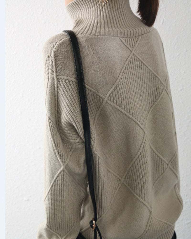 Thickened cropped slouchy loose sweater