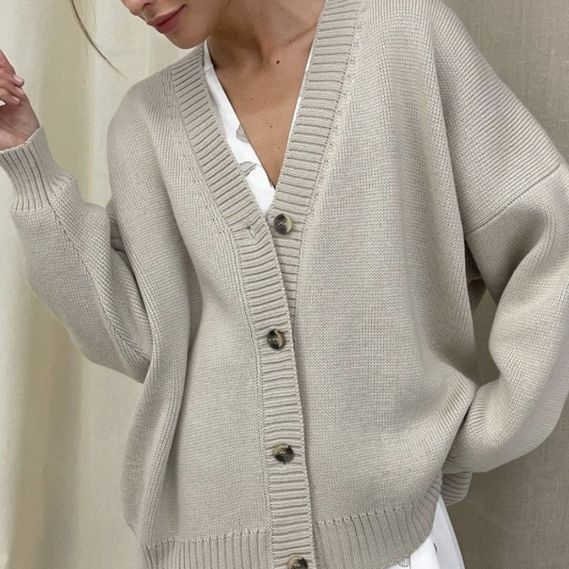 Simple and Loose Sweater Jacket