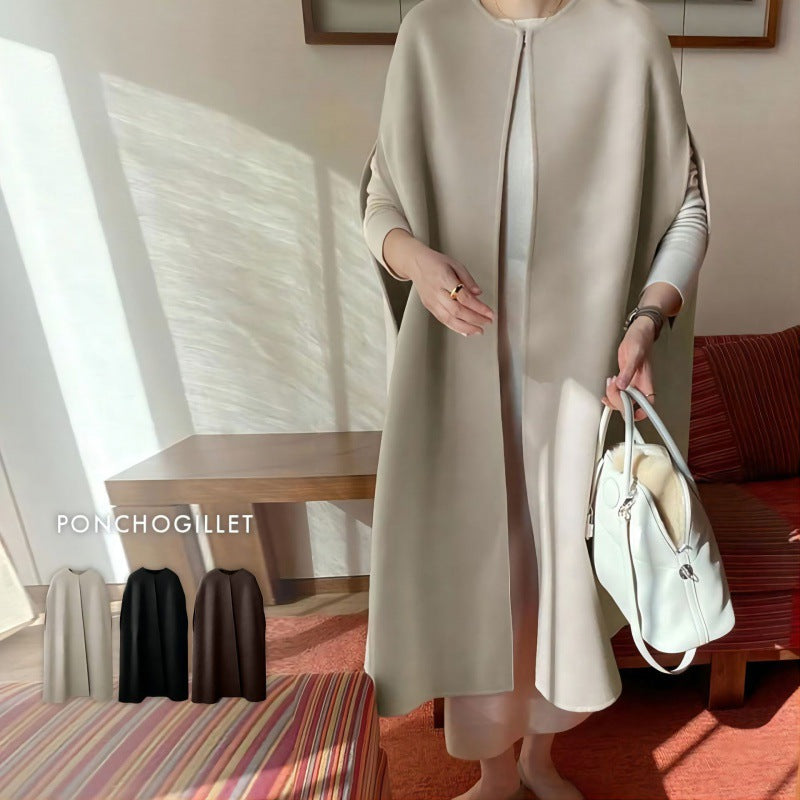 Cape Design Loose Batwing Coat