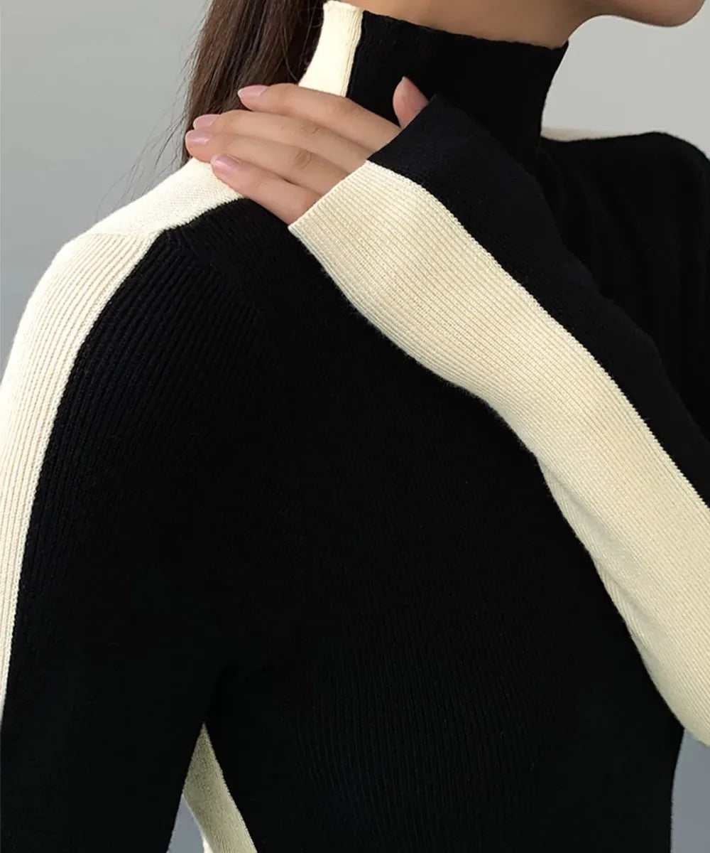 Women's High -necked Color Base Shirt