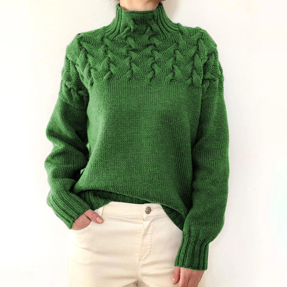 Casual Solid Color Turtleneck Sweater