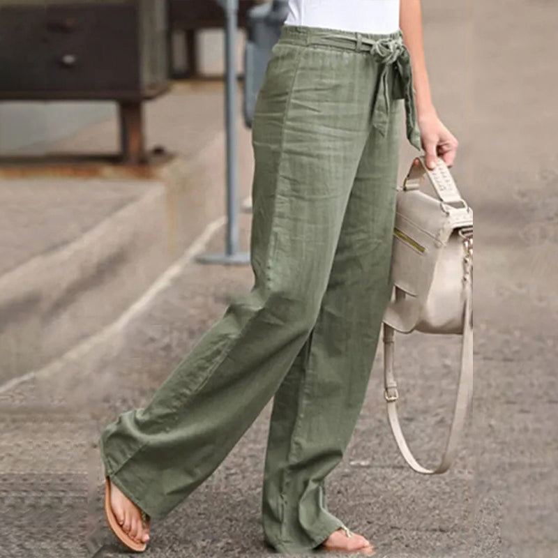 Casual Solid Color Pocket Loose Pants