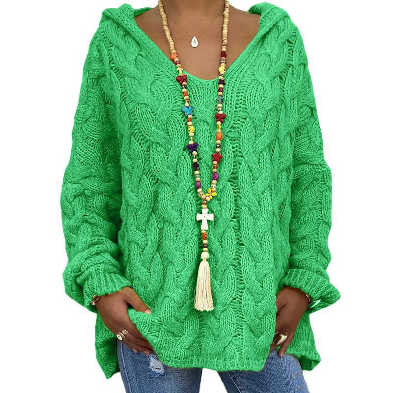 Women's Solid Color Hooded Sweater