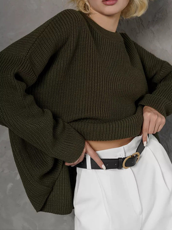 Casual Solid Color Loose Warm Sweater