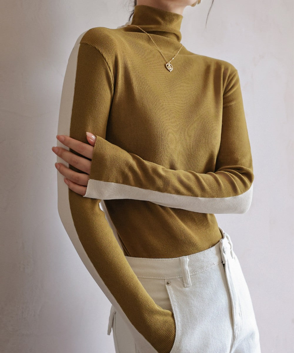 Women's High -necked Color Base Shirt