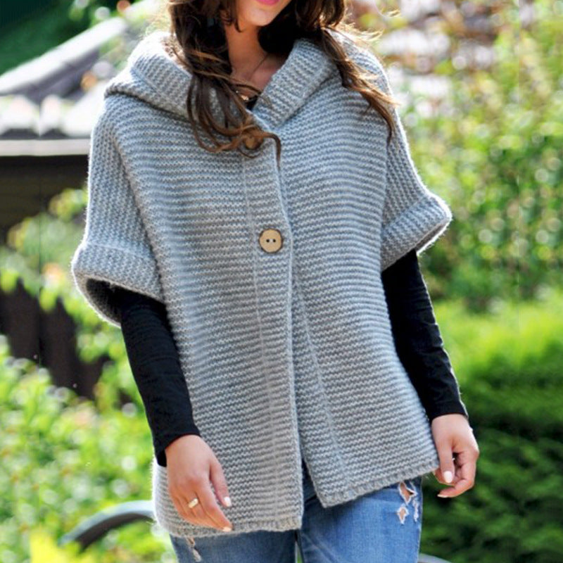 Loose Knit Hooded Cardigans For Women