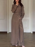 Casual shirt + skirt pants two-piece set