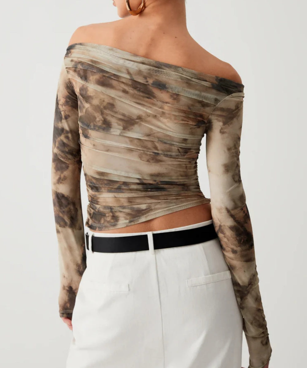 Sophisticated Tie-dye Pleated Shirt