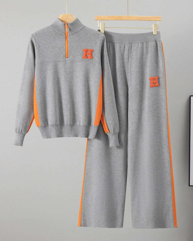 Half-Zip Top Casual Sports Set