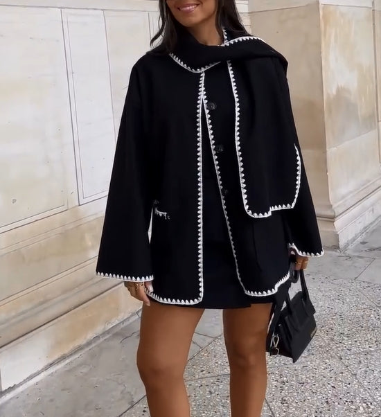 Hepburn Style Woolen Cape Coat