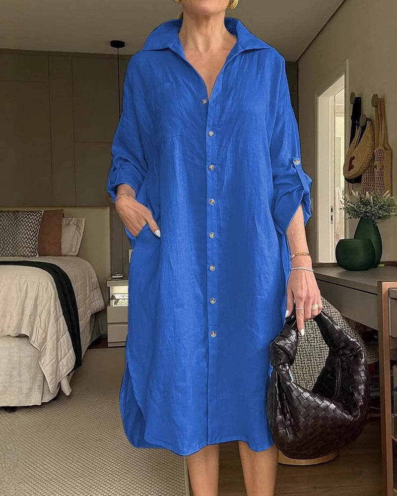 Casual Long Sleeve Shirt Dress