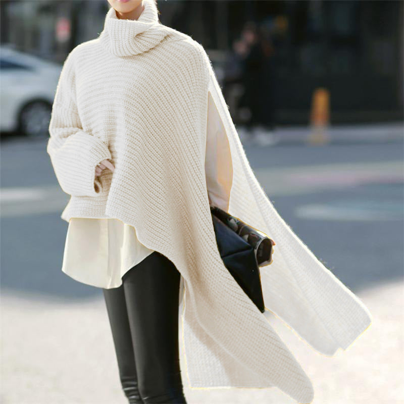 Fashion Week Irregular Sweater Cape