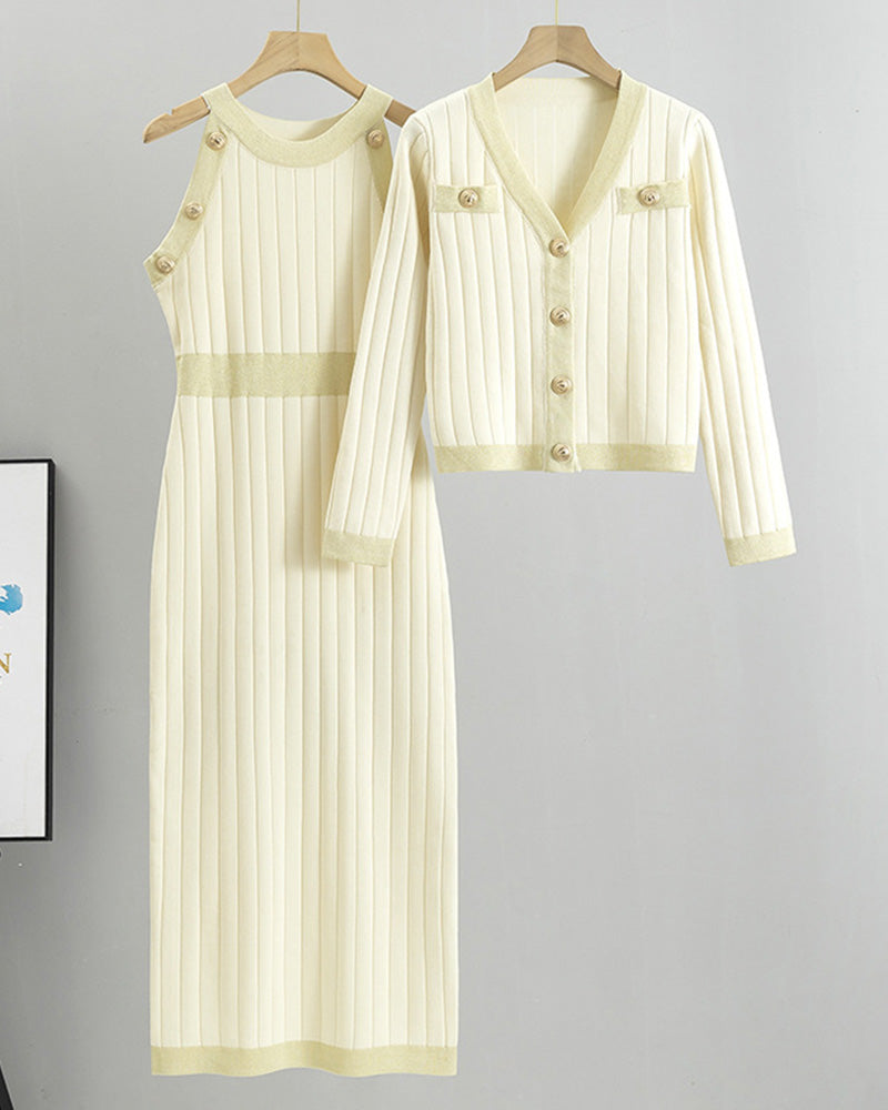 Knitwear Vest Dress Two-piece Set