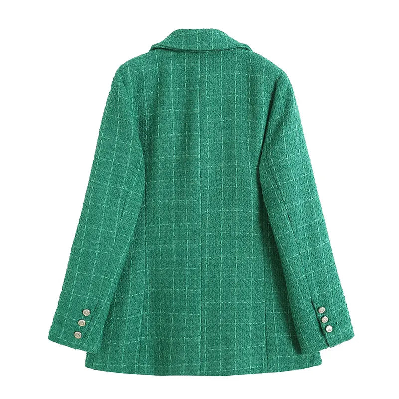 Old Money Aesthetics Tweed Blazer
